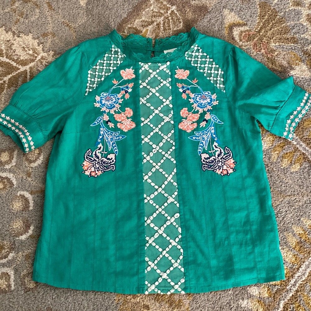 Maeve Anthropology Embroidered shirt UK 10/US size 6.